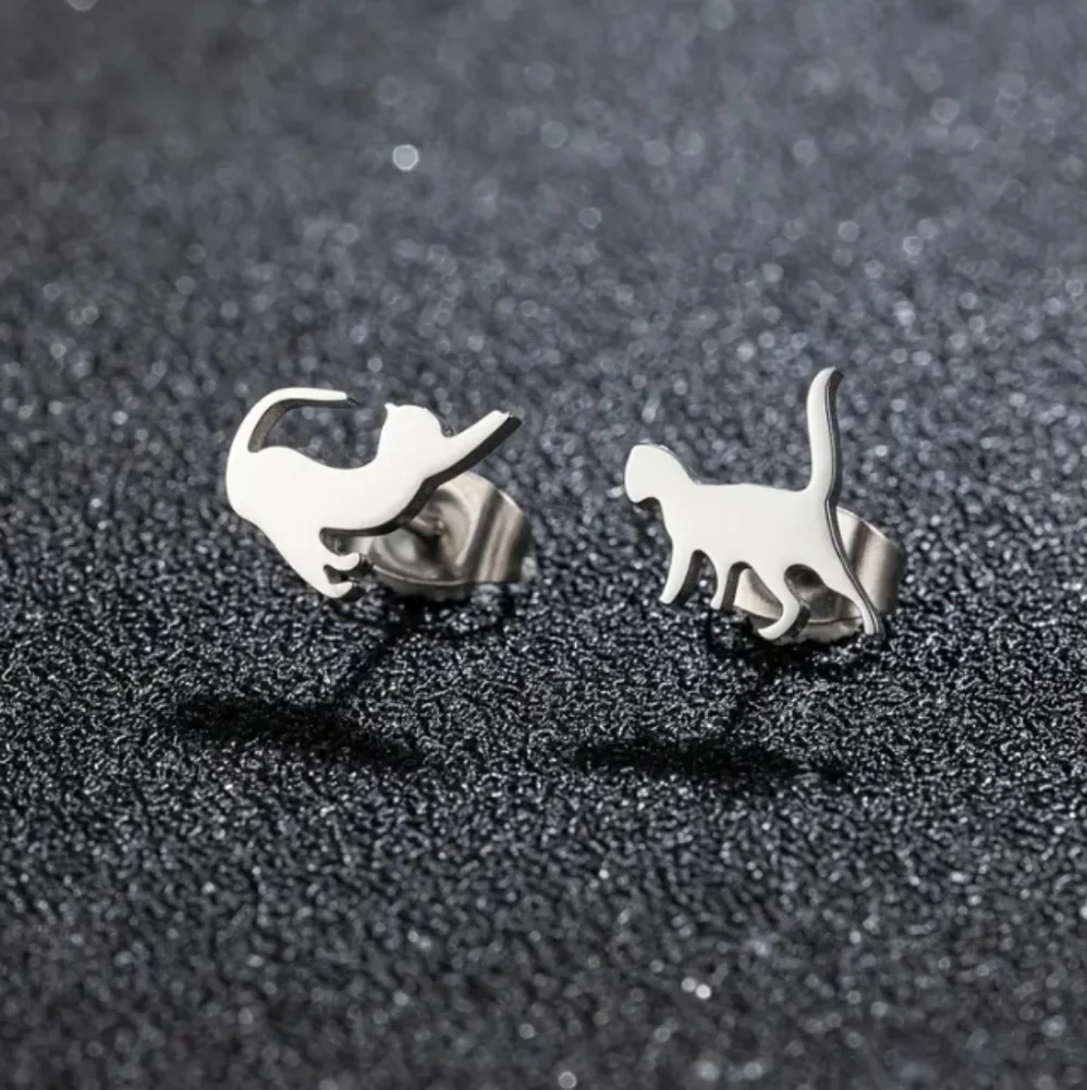 NEW Cat Earrings Stainless Steel